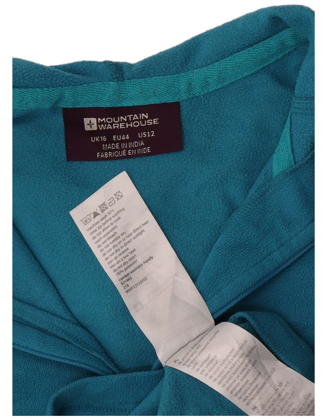 Maglione in pile con cappuccio da donna Mountain Warehouse UK 16 Large Blu Poliestere