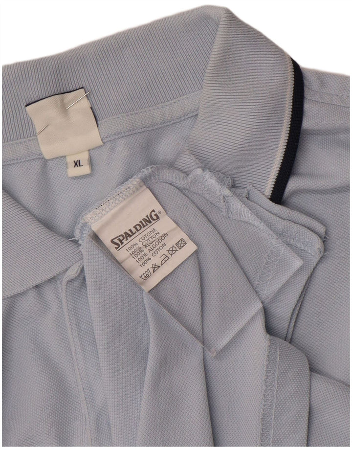 Polo Spalding da uomo a maniche lunghe XL in cotone blu