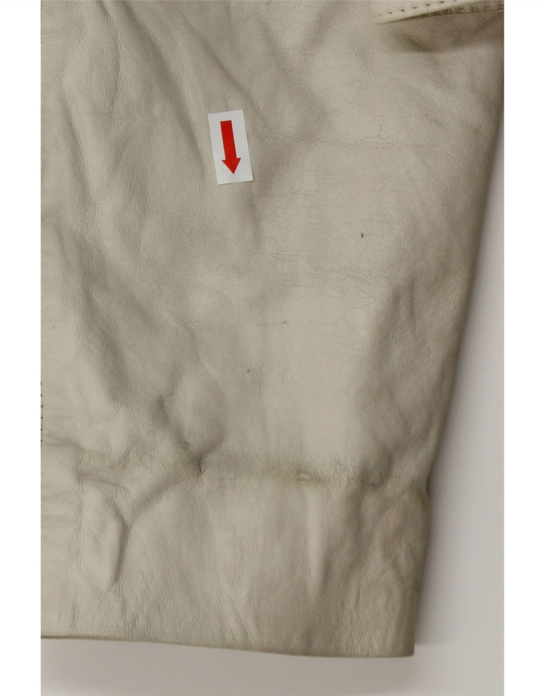 VINTAGE Womens Leather Jacket UK 14 Medium White Vintage Vintage and Second-Hand Vintage from Messina Hembry 