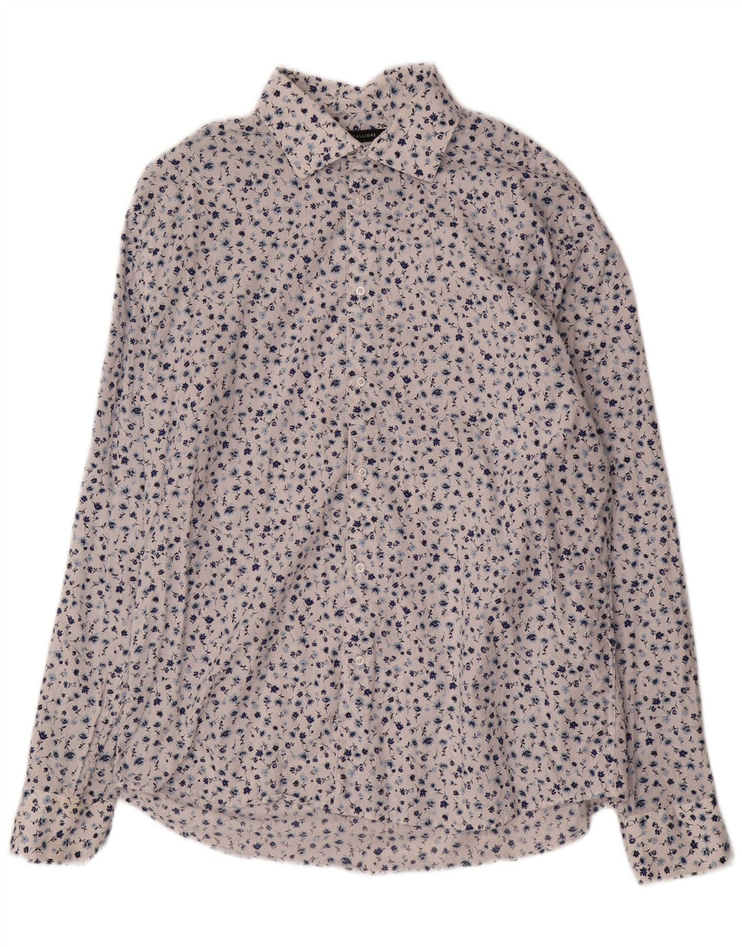 Camicia Calliope da uomo vestibilità regolare 2XL cotone floreale bianco