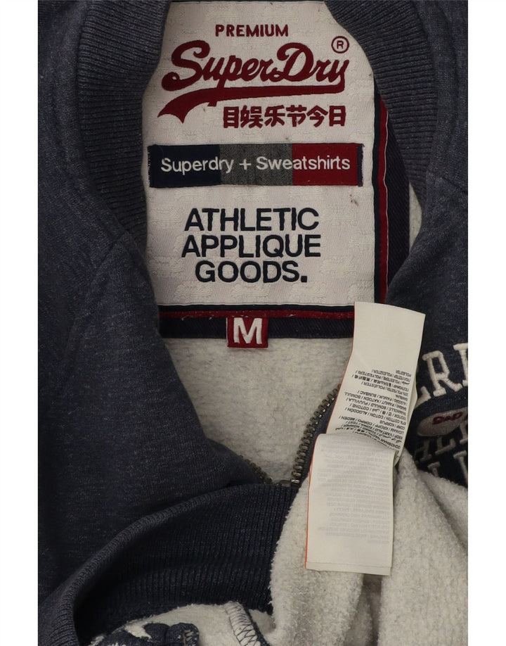 Giacca da ginnastica da uomo con grafica Superdry, cotone mélange blu navy medio
