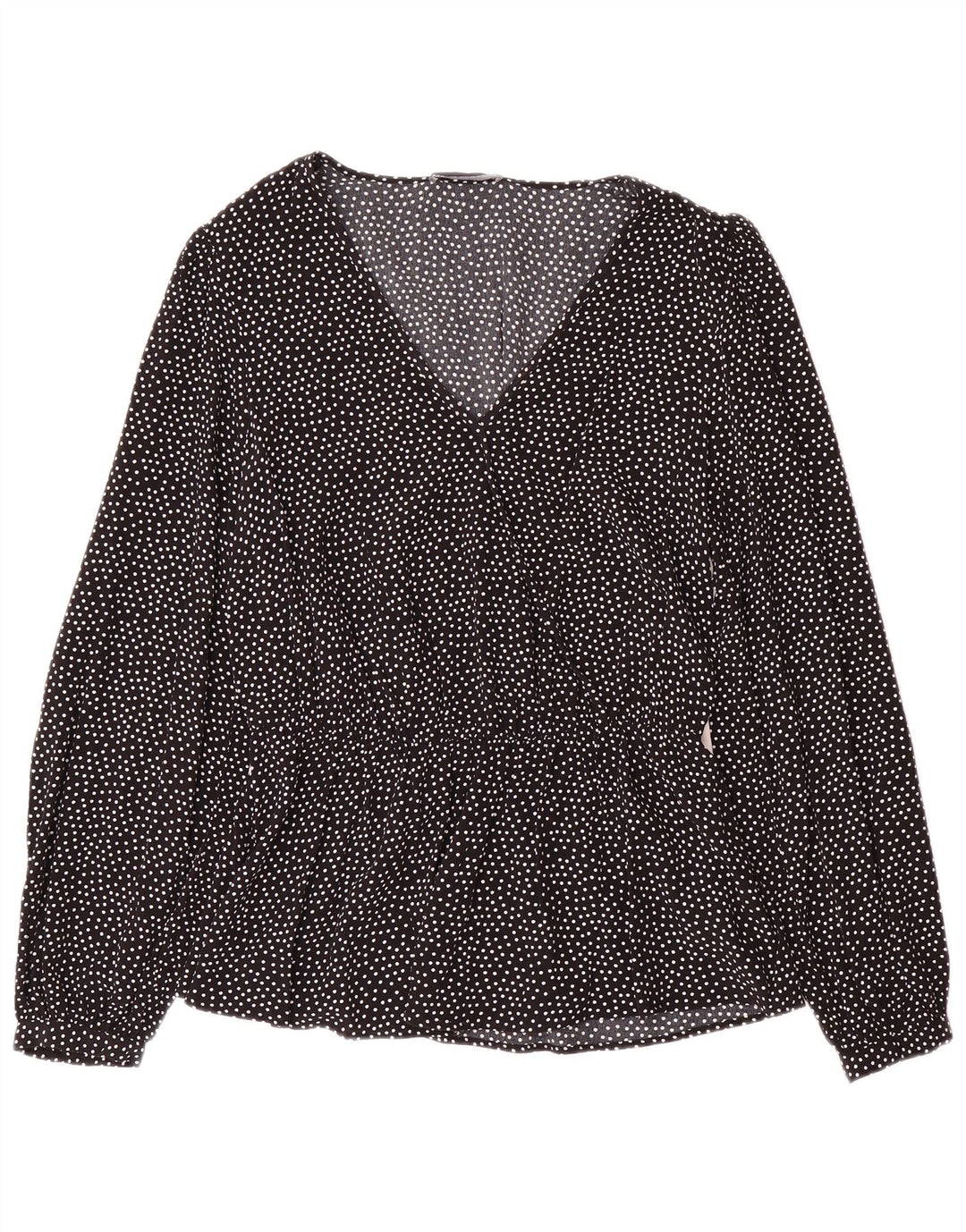 Camicetta a maniche lunghe da donna Marks & Spencer UK 12 medio nero maculato