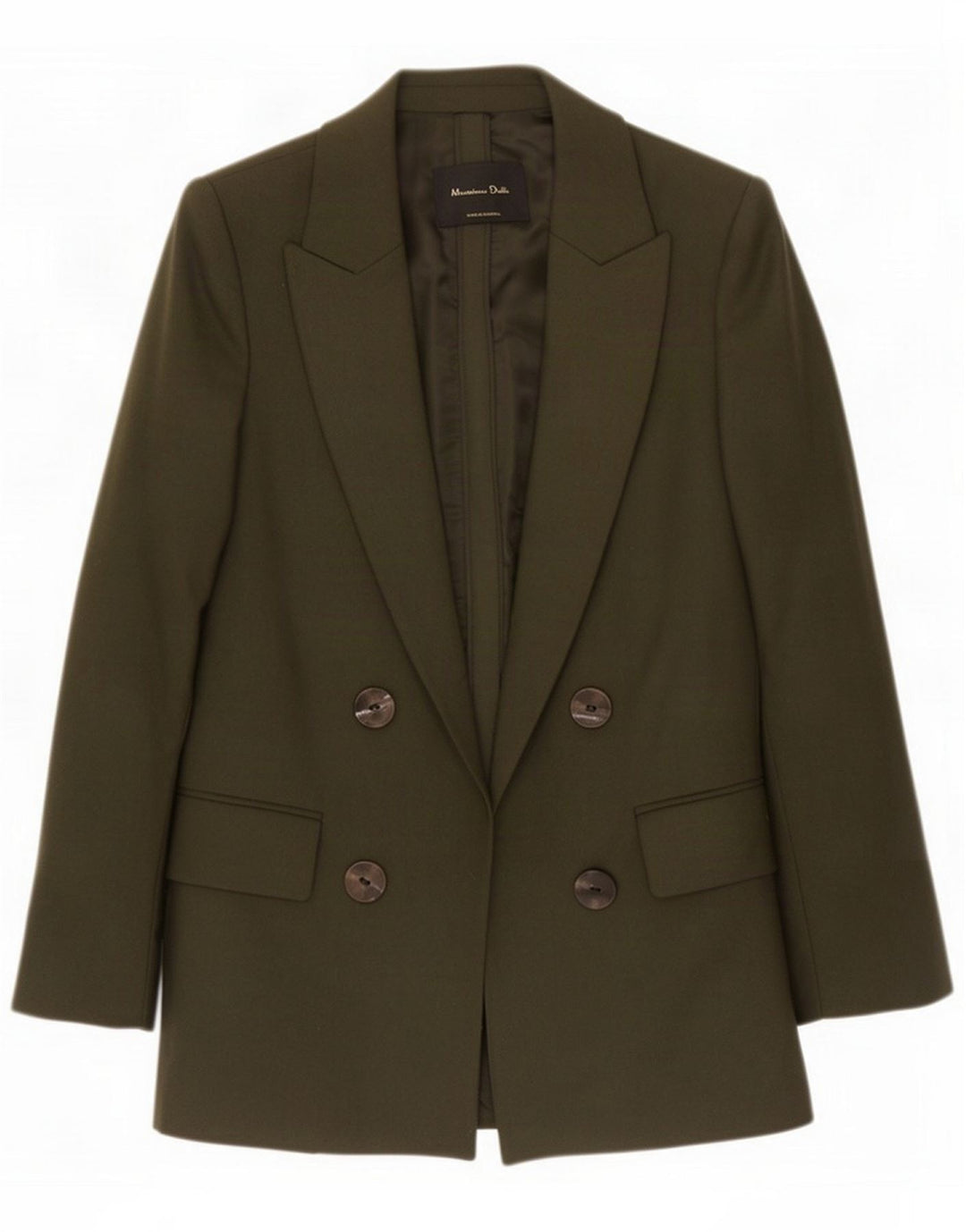 Massimo Dutti Giacca blazer aperta da donna EU 38 Small Lana kaki