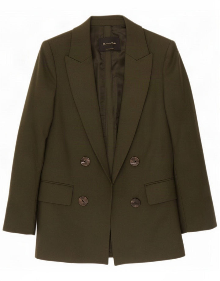 Massimo Dutti Giacca blazer aperta da donna EU 38 Small Lana kaki