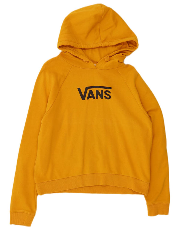 Felpa con cappuccio grafica da donna vestibilità ampia VANS UK 14 cotone giallo medio