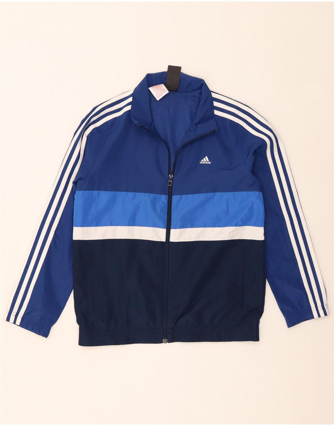 Giacca da tuta da ragazzo Adidas 11-12 anni in poliestere color block blu