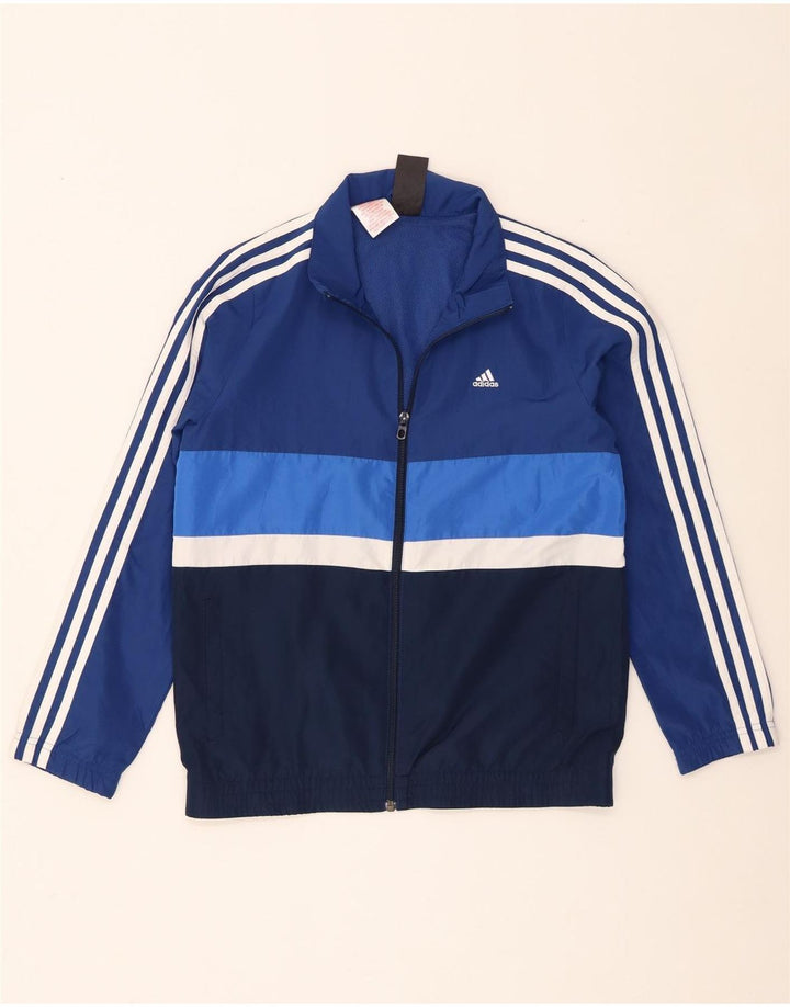 Giacca da tuta da ragazzo Adidas 11-12 anni in poliestere color block blu