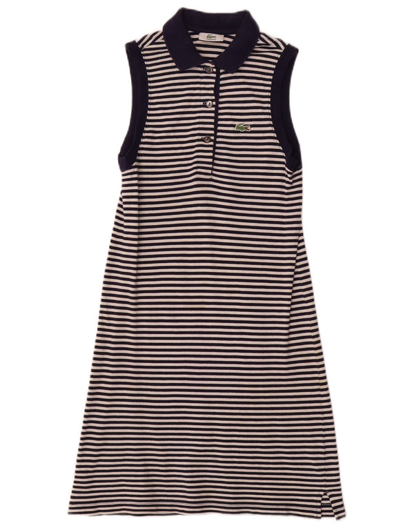 Abito polo senza maniche per ragazze Lacoste 11-12 anni a righe blu navy