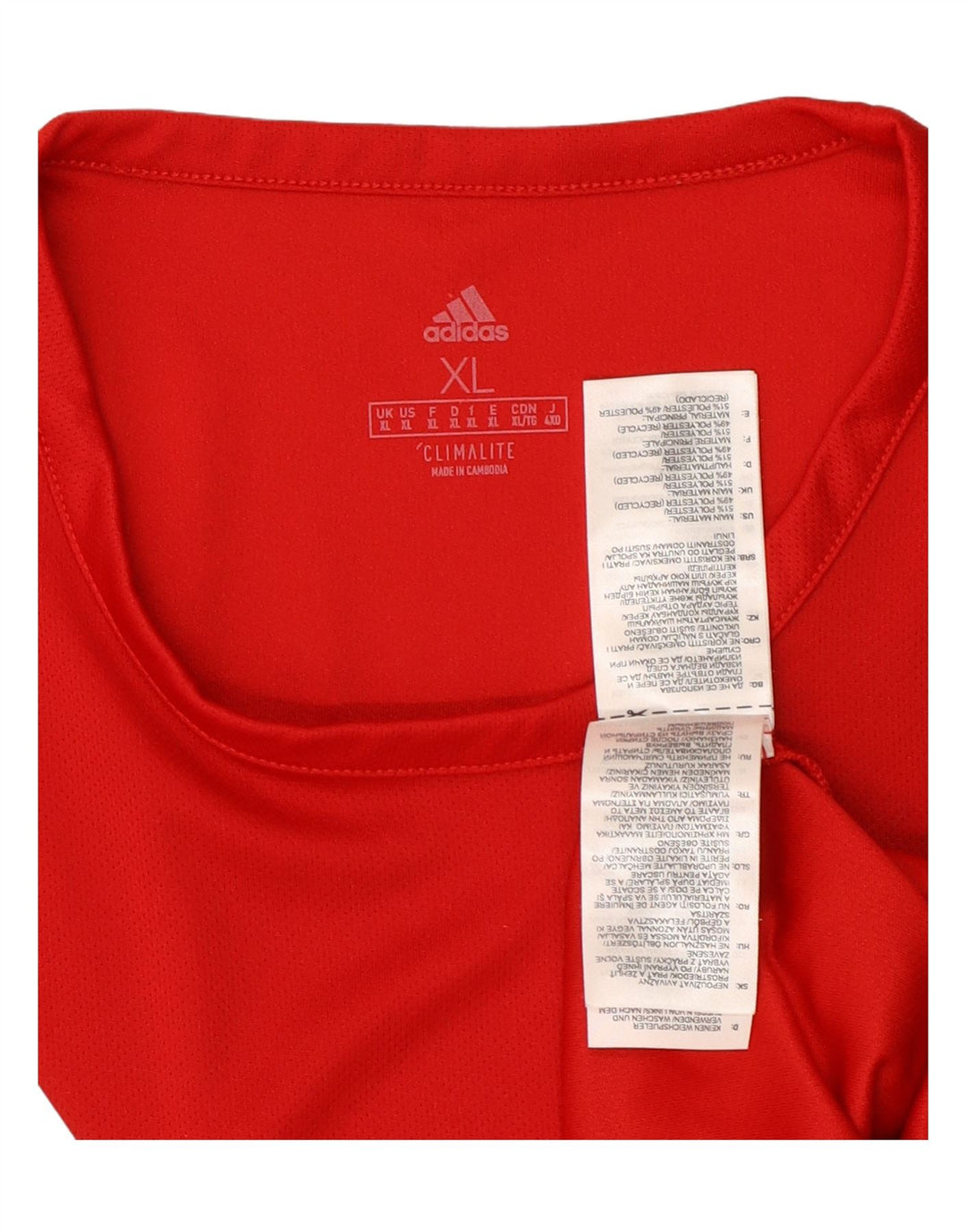 T-shirt ADIDAS da uomo Climalite Top XL Poliestere color block rosso
