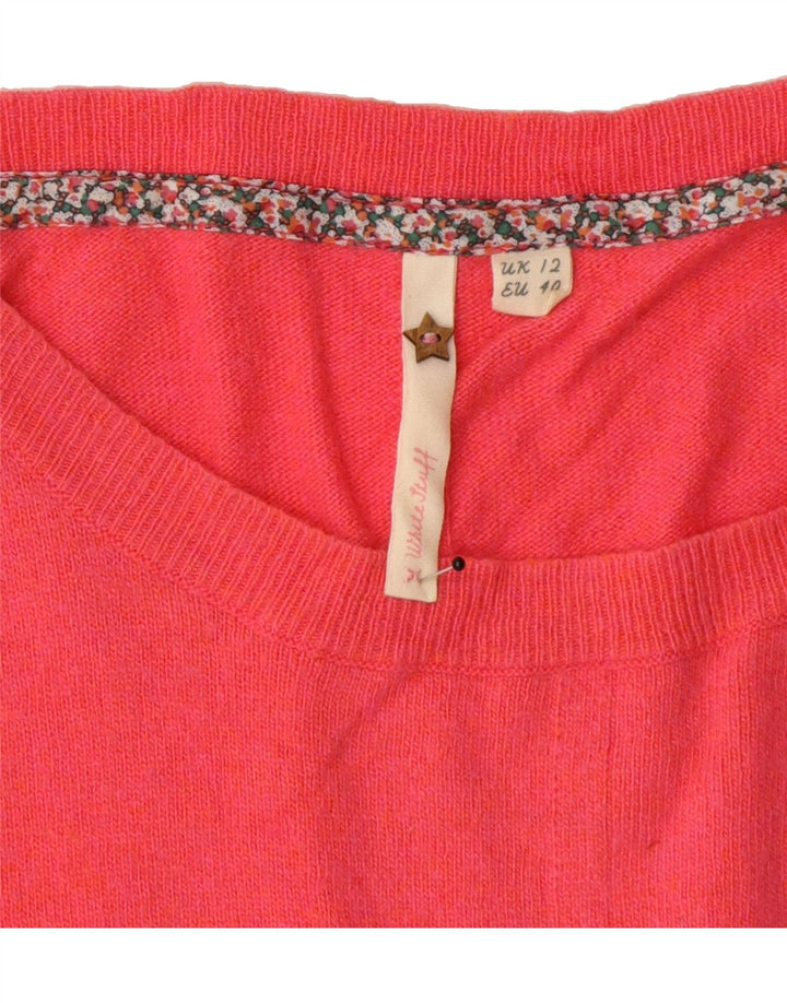 WHITE STUFF Womens Boat Neck Jumper Sweater UK 12 Medium Pink Viscose Vintage White Stuff and Second-Hand White Stuff from Messina Hembry 