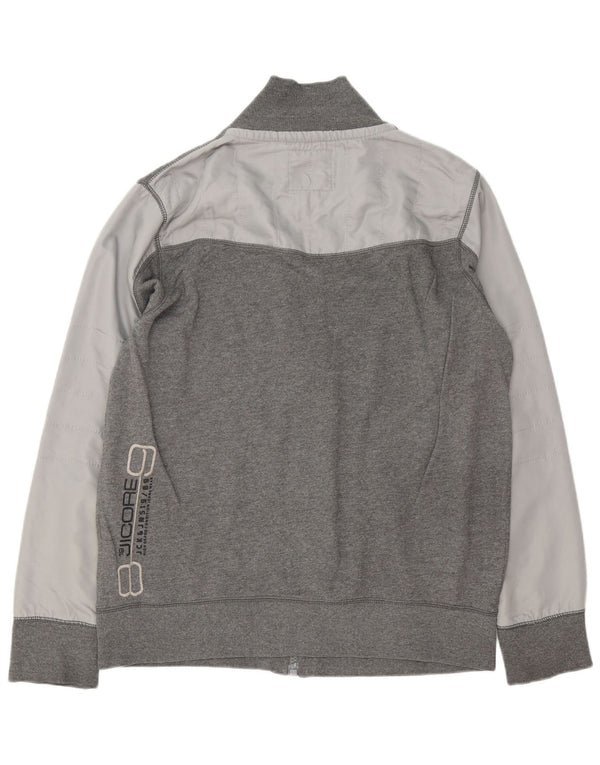 Giacca da ginnastica da uomo con grafica Jack & Jones XL in cotone color block grigio