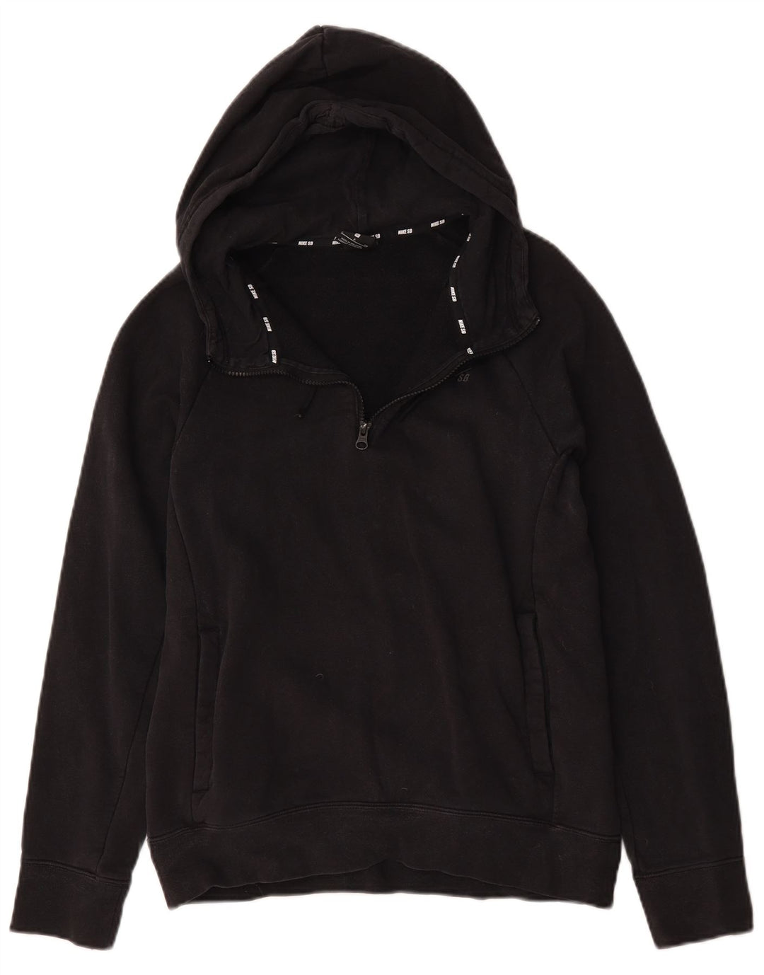 Maglia con cappuccio e zip Nike da uomo, piccola, in cotone nero