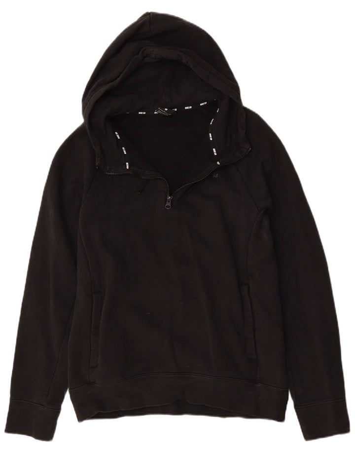 Maglia con cappuccio e zip Nike da uomo, piccola, in cotone nero