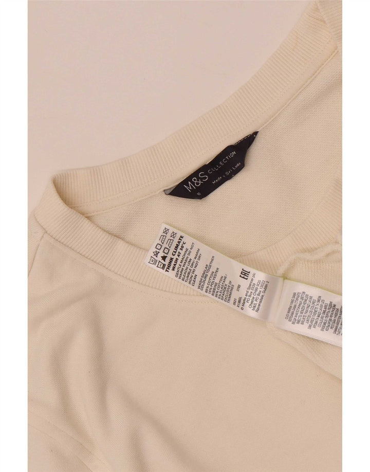 Felpa da donna Marks & Spencer UK 18 XL Cotone bianco