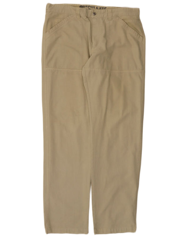 Pantaloni casual dritti da uomo Murphy & Nye W40 L36 cotone beige