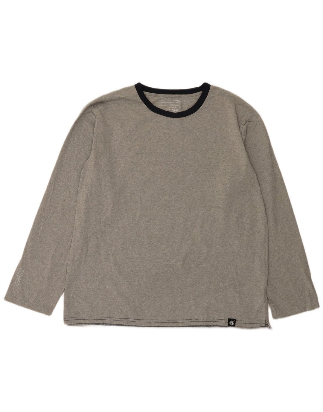 The White Company Maglia da uomo a maniche lunghe grande in poliestere color block grigio
