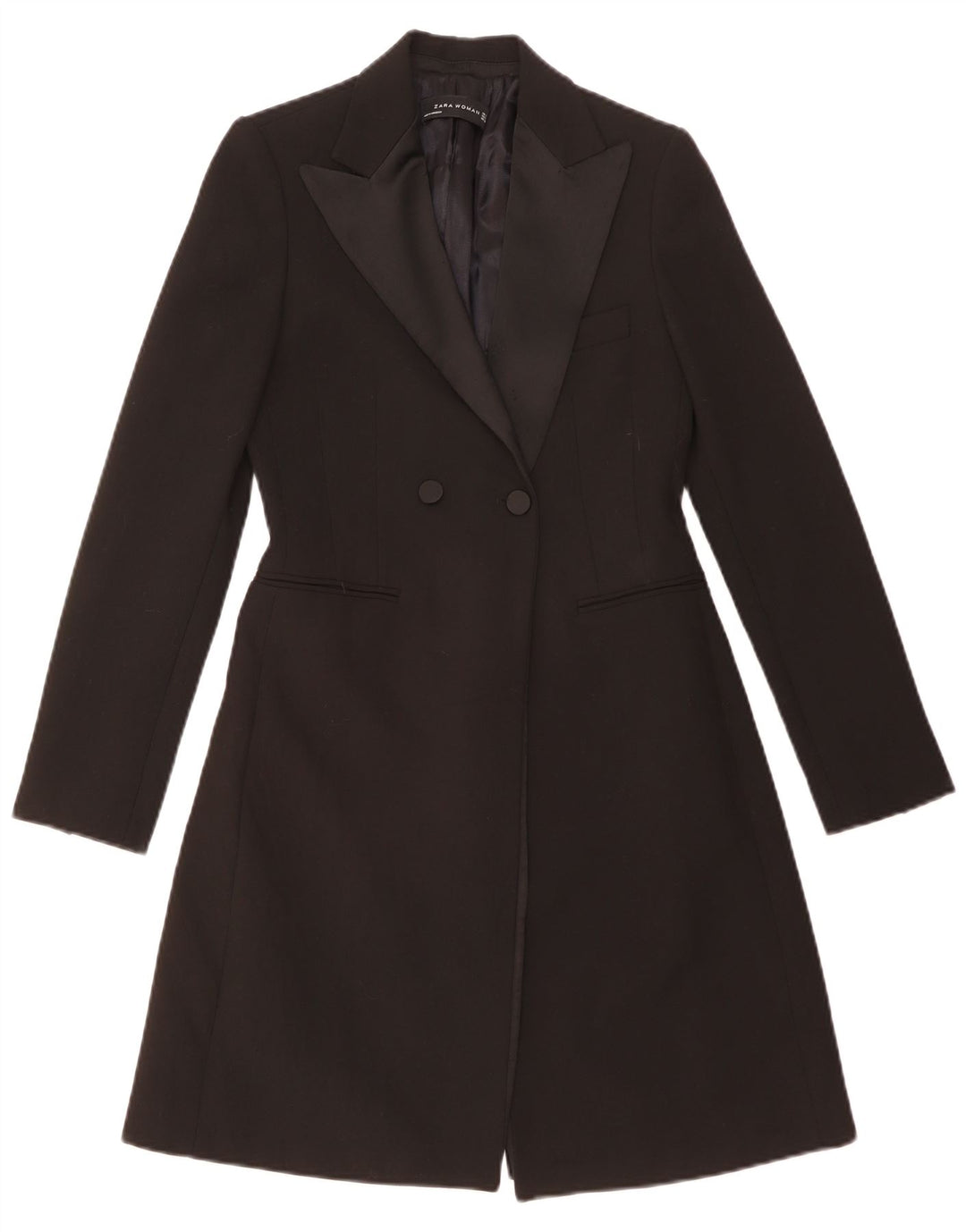 Cappotto doppiopetto da donna ZARA UK 10 piccolo nero