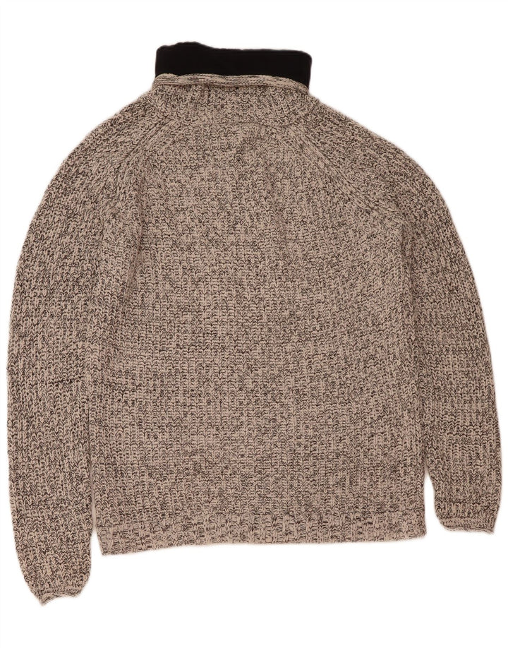 JACK & JONES Maglione maglione a collo alto da uomo XL in cotone chiazzato grigio