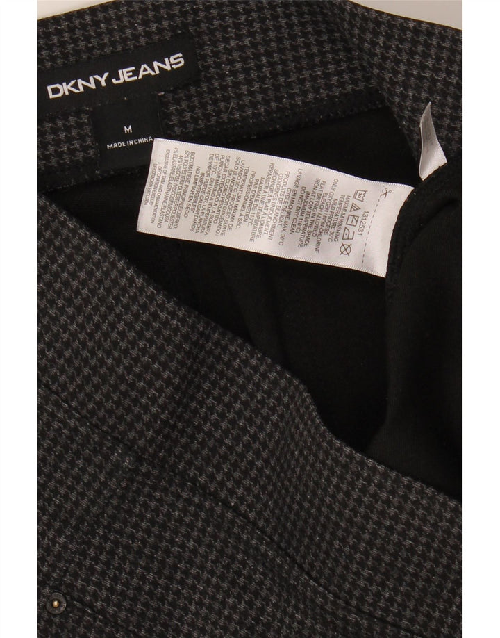 DKNY Womens Skinny Casual Trousers Medium W30 L27 Grey Houndstooth