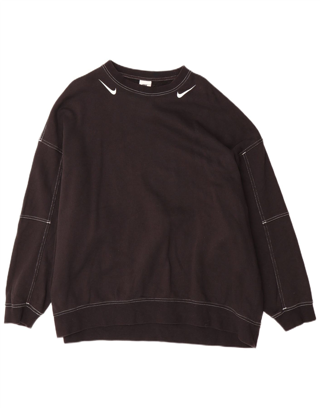 Felpa oversize con grafica Nike da uomo, maglione, cotone nero medio