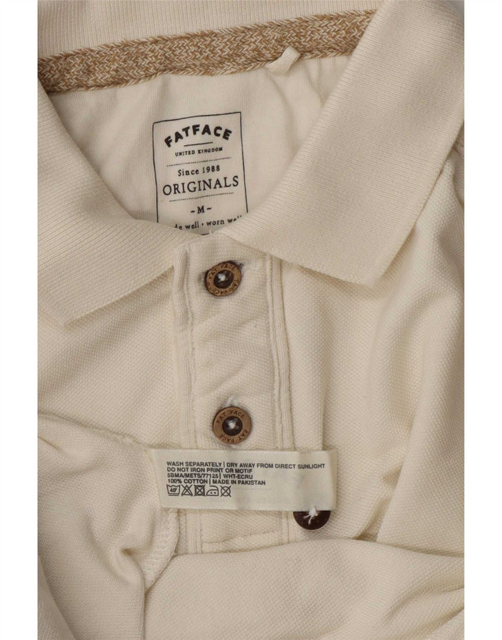 Polo da uomo Fat Face in cotone bianco sporco medio