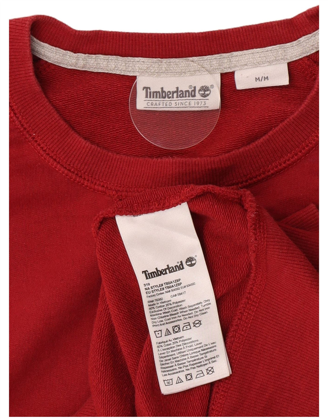 Felpa da uomo Timberland Maglione rosso medio in cotone