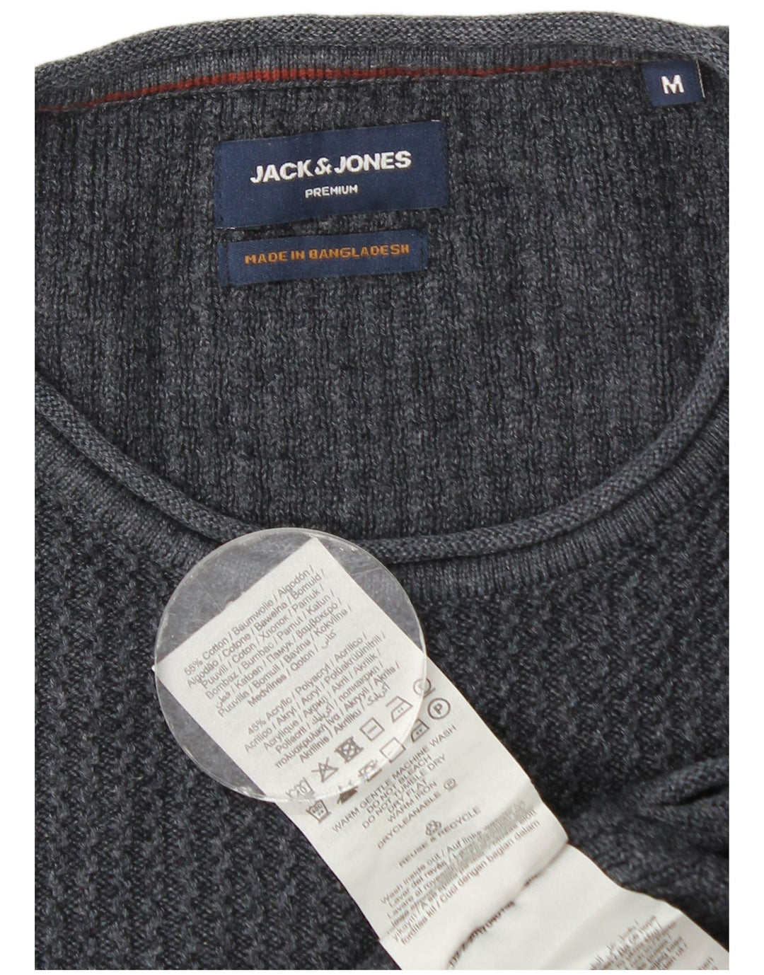 Maglione maglione girocollo da uomo Jack & Jones in cotone blu navy medio