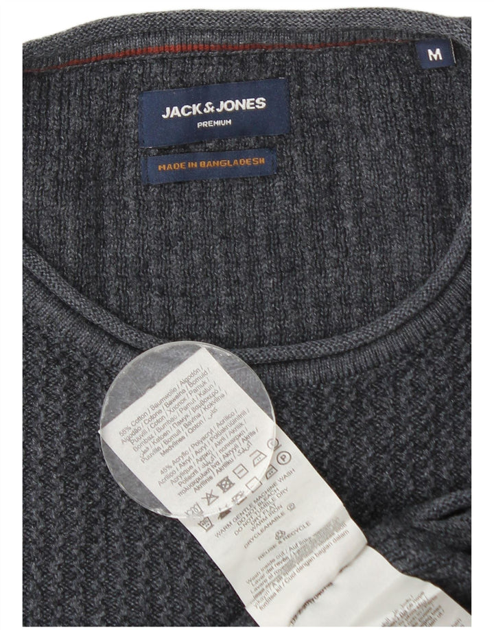 Maglione maglione girocollo da uomo Jack & Jones in cotone blu navy medio