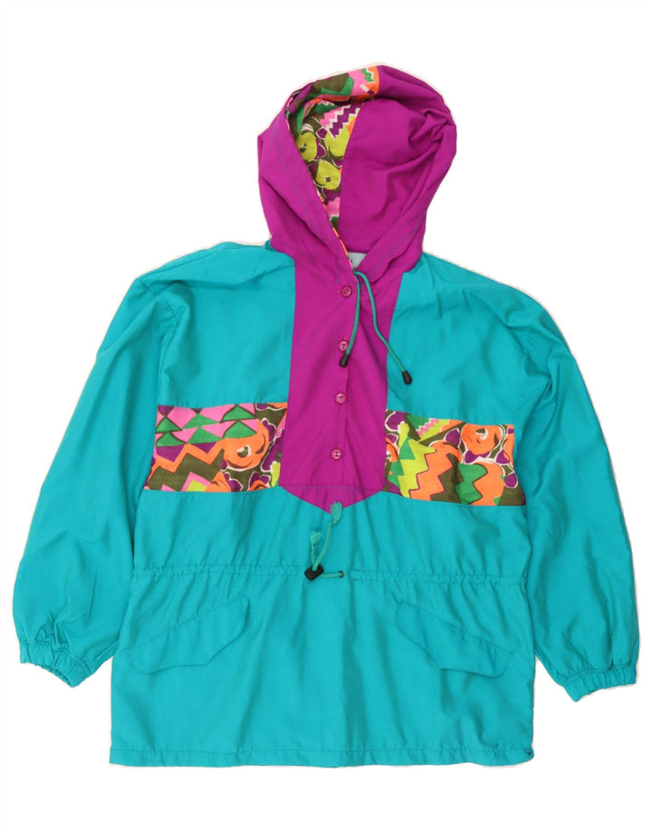SUN'S LIFE Mens Oversized Anorak Jacket UK 36 Small Turquoise Geometric Vintage Sun's Life and Second-Hand Sun's Life from Messina Hembry 