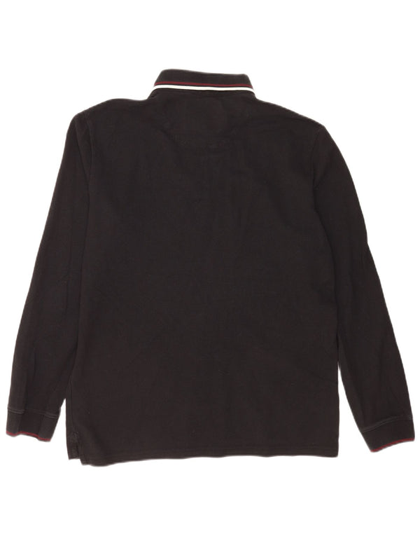 Polo da uomo a maniche lunghe dalla vestibilità classica Jack Wills in cotone nero medio