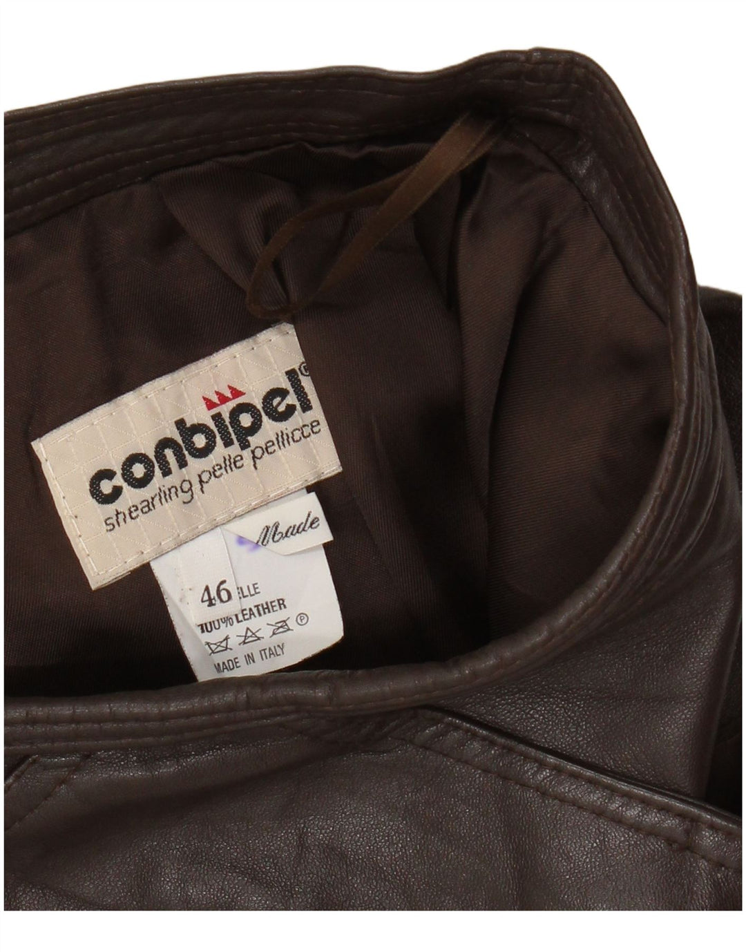 Gonna in Pelle Donna Conbipel IT 46 Large W30 Pelle Marrone