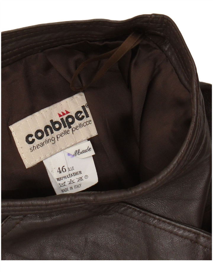 Gonna in Pelle Donna Conbipel IT 46 Large W30 Pelle Marrone