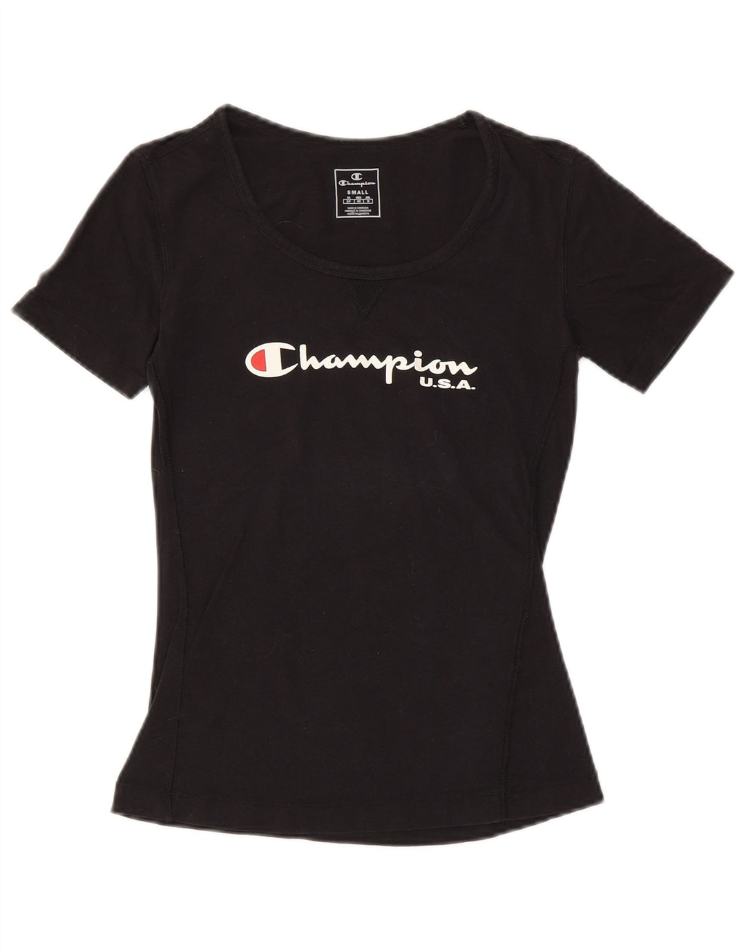 T-shirt grafica da donna CHAMPION Top UK 10 piccola nera