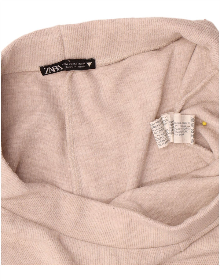 Pantaloni da tuta da donna Zara UK 12 Poliestere beige medio