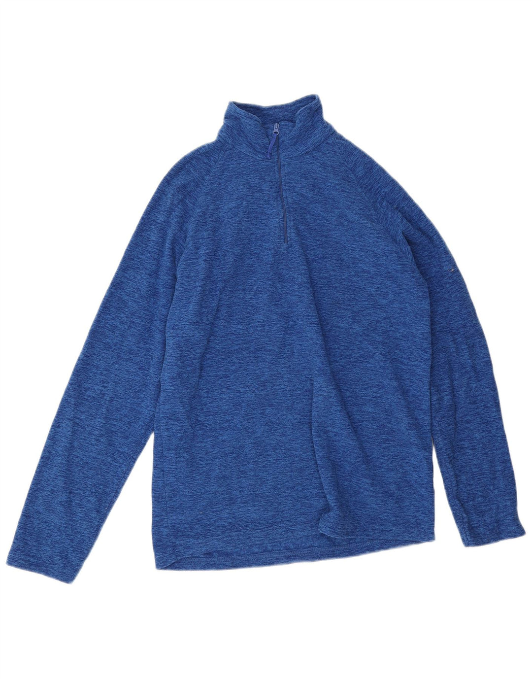 Mountain Warehouse Maglione in pile da uomo con collo con zip, piccolo in poliestere screziato blu