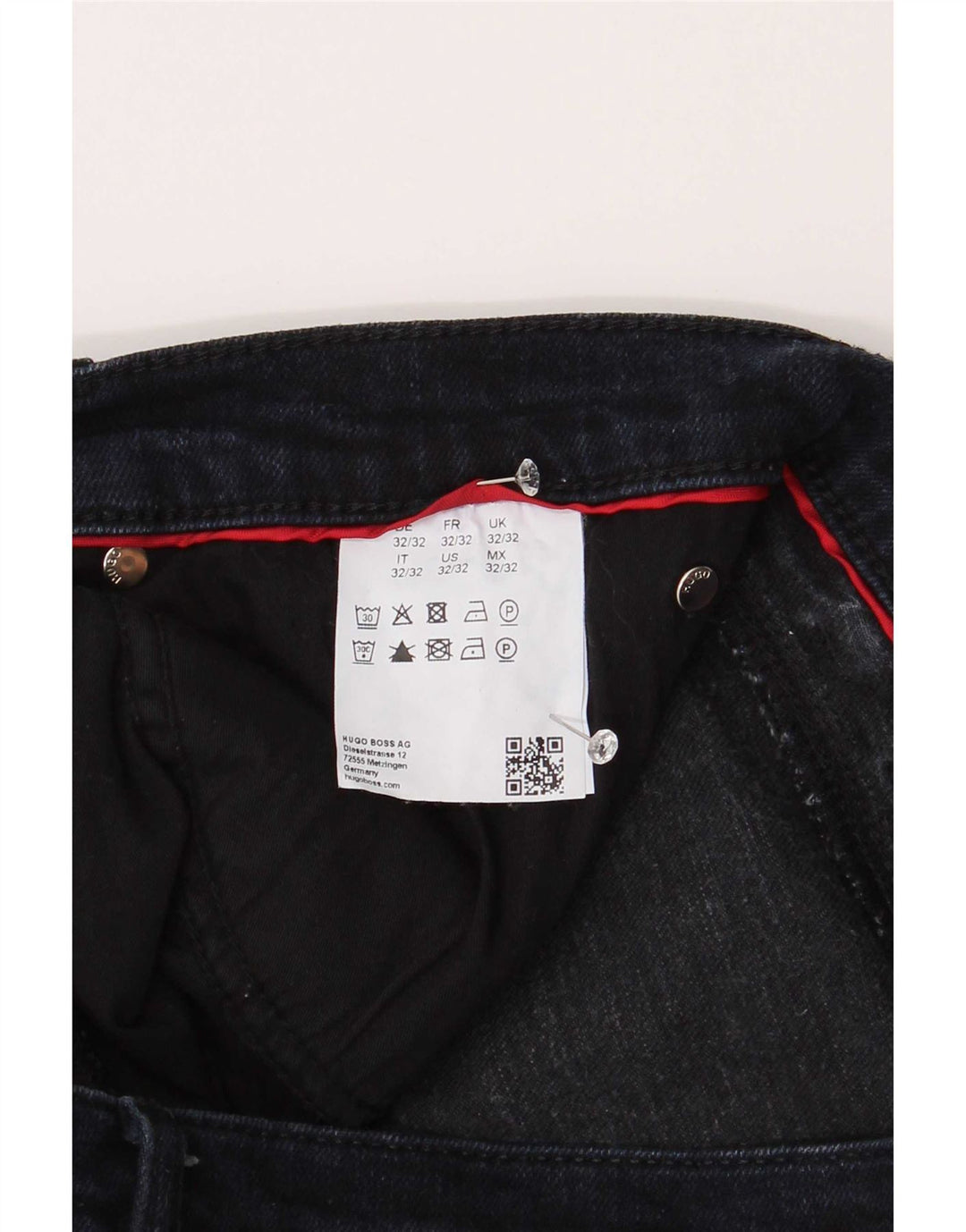 Jeans dritti da uomo Hugo Boss W32 L32 cotone blu navy