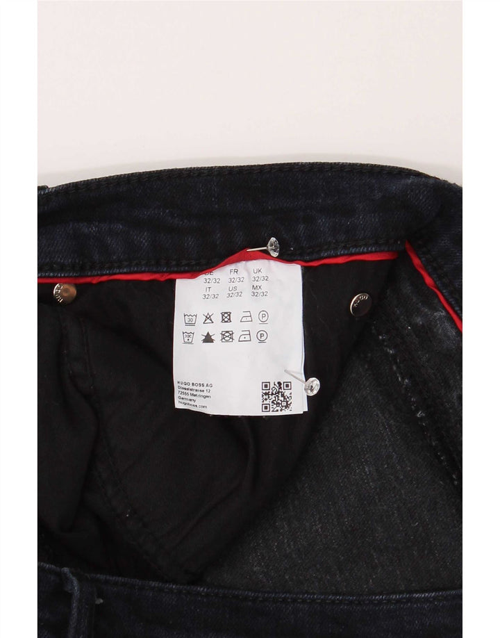 Jeans dritti da uomo Hugo Boss W32 L32 cotone blu navy