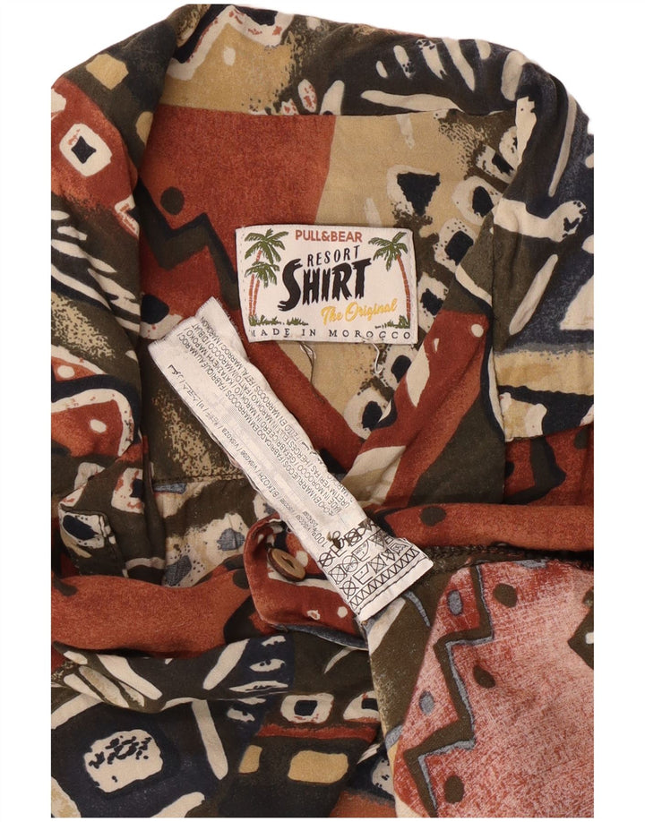 Maglia a maniche corte da uomo Pull & Bear Large in viscosa geometrica multicolore