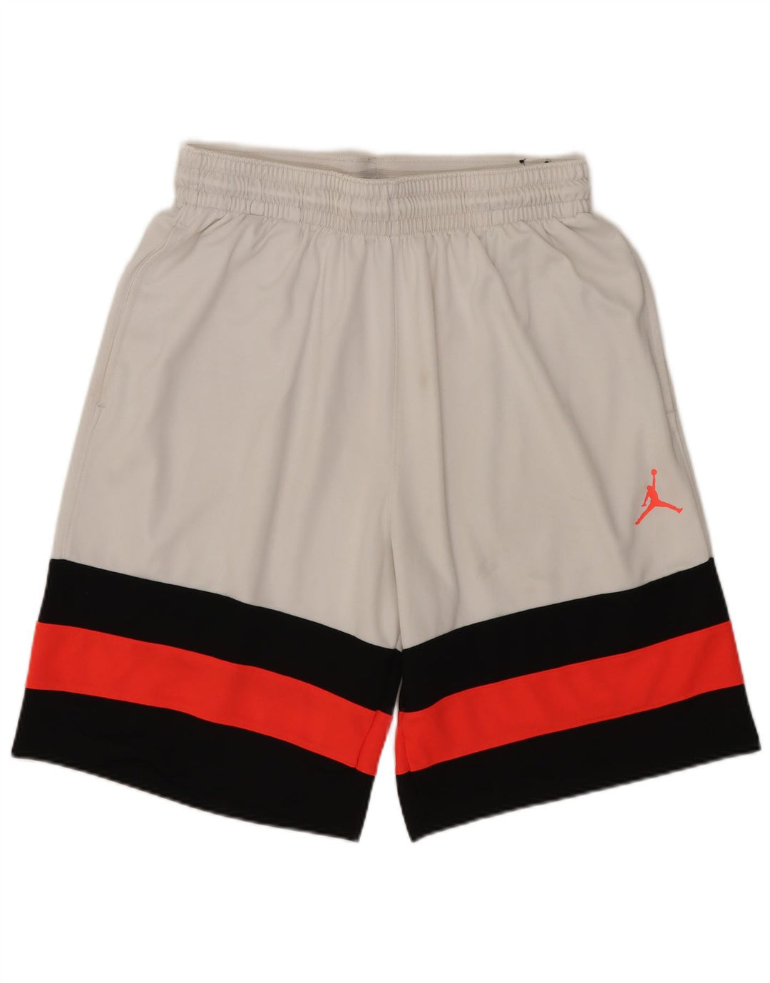 Pantaloncini sportivi Jordan da uomo, poliestere color block bianco medio