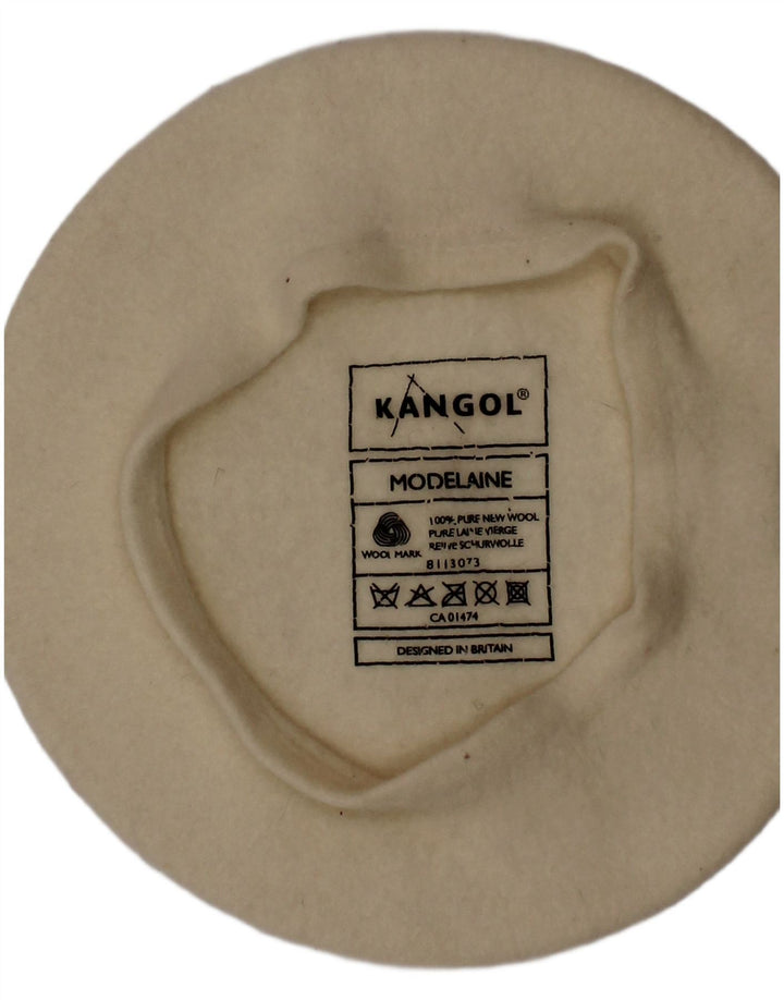 KANGOL Womens Beret Hat One Size Off White New Wool Classic