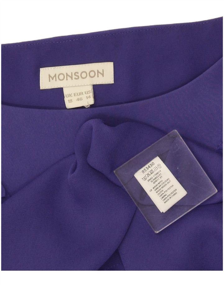 Abito a trapezio sul davanti senza maniche con volant da donna Monsoon UK 18 XL Viola