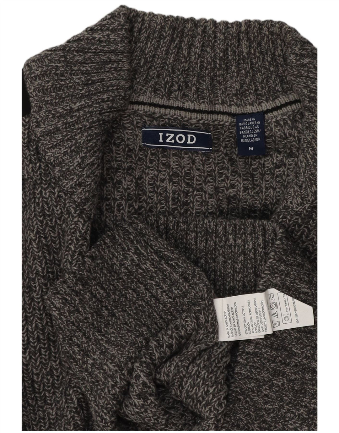 Maglione cardigan da uomo IZOD in cotone color block grigio medio