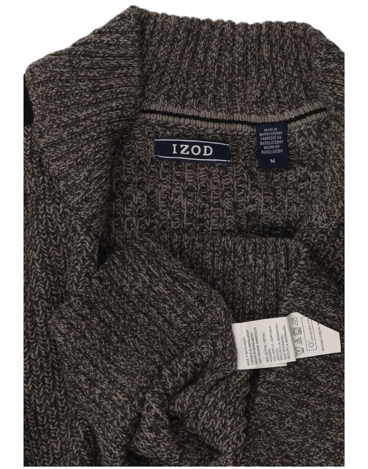 Maglione cardigan da uomo IZOD in cotone color block grigio medio