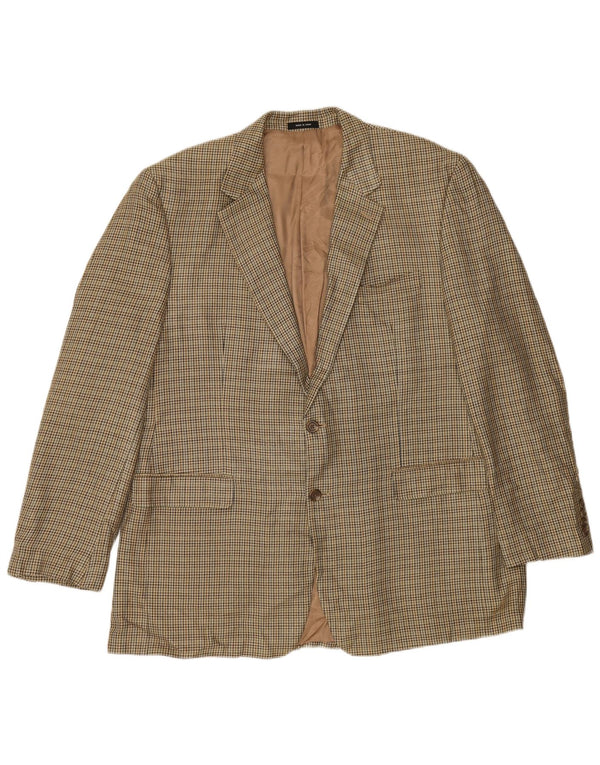 Giacca blazer a 2 bottoni da uomo Chaps UK 46 3XL Seta pied de poule verde