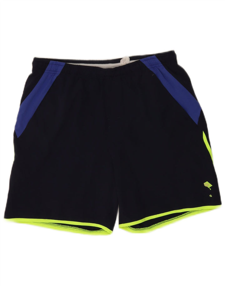 Pantaloncini sportivi da uomo Lotto Large in poliestere color block blu navy