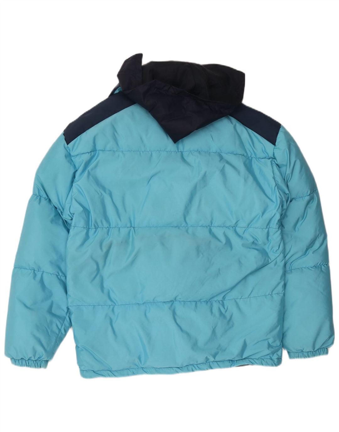 Giacca imbottita con cappuccio vintage da uomo IT 48 Poliammide color block blu medio