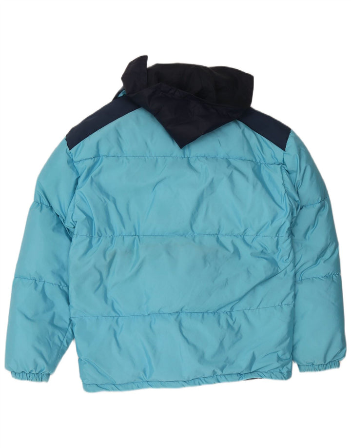 Giacca imbottita con cappuccio vintage da uomo IT 48 Poliammide color block blu medio