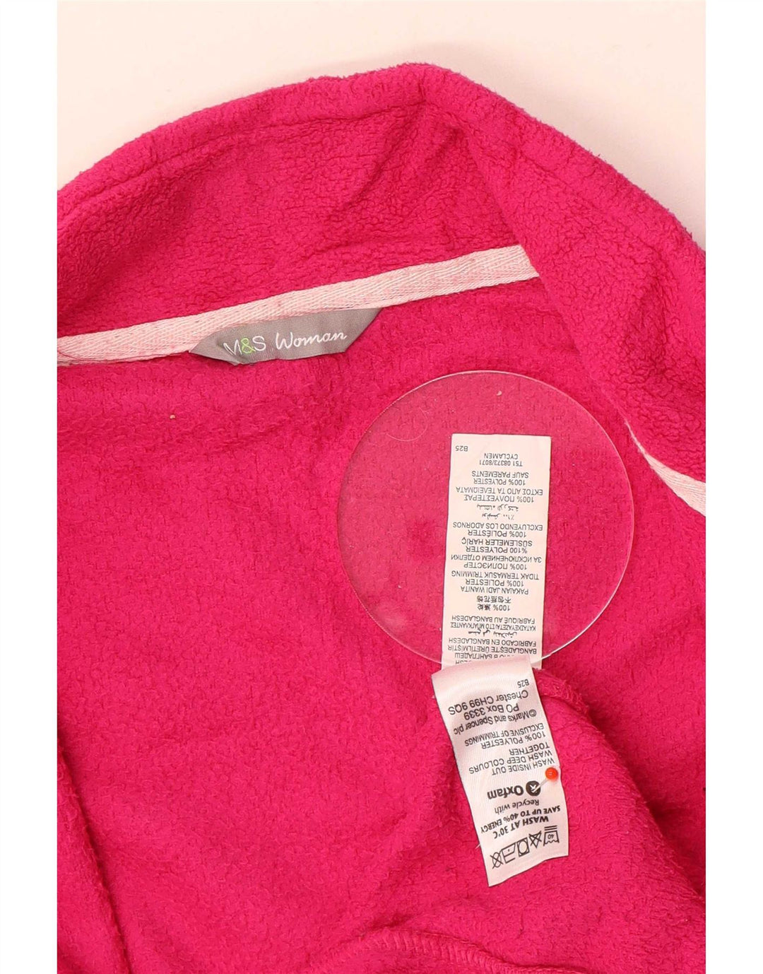 Giacca in pile da donna Marks & Spencer UK 16 grande poliestere rosa