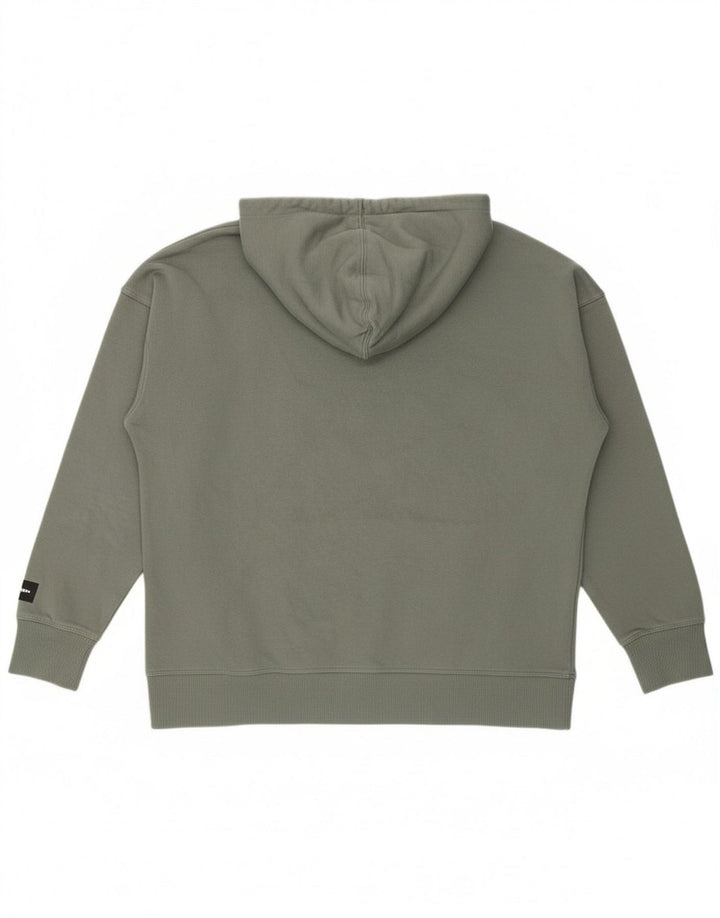 REEBOK Mens Graphic Hoodie Jumper Medium Grey Cotton