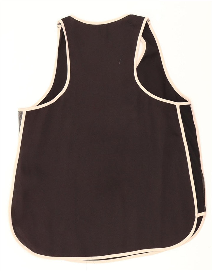 SCOTCH & SODA Womens Vest Top UK 12 Medium Black Polyester Vintage Scotch & Soda and Second-Hand Scotch & Soda from Messina Hembry 